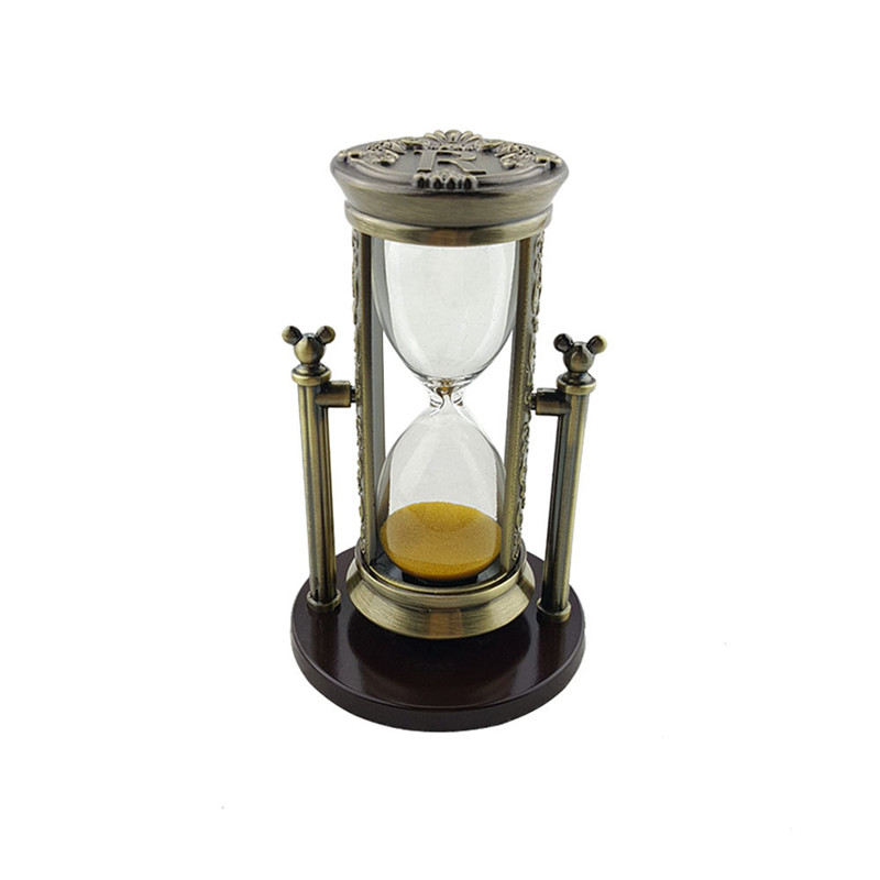 Green bronze R letter yellow sand hourglass  RKS-BG001ba (1)