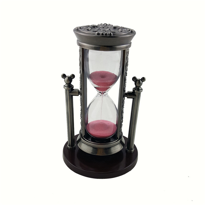 Electric ancient tin M letter powder sand hourglass  RKS-BG001MSP (1)