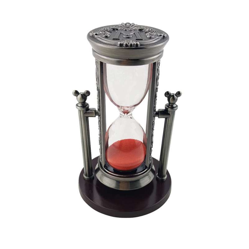 Electric ancient tin M letter red sand hourglass  RKS-BG001MSR (1)